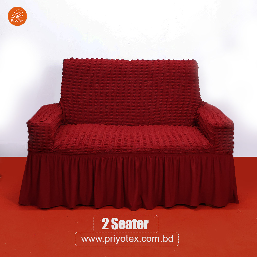 Maroon Color Sofa Cover 2 Seater